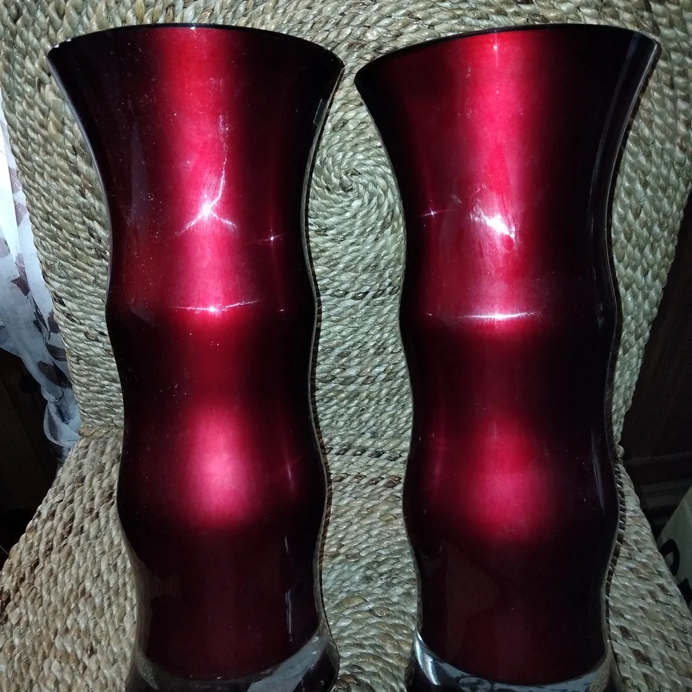 Elegant Red Glass Vases
